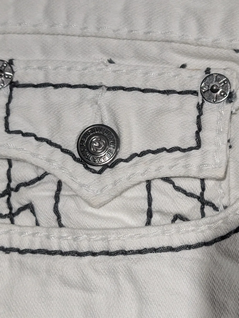 NWT True Religion Nathan Giant Big T Jeans White Size 31 - 2000s USA MADE  HTF!